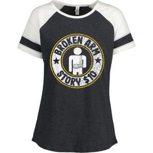 Broken Arm Story $10 Broken Hand Get Well Broken Arm Enza Ladies Jersey Colorblock Tee