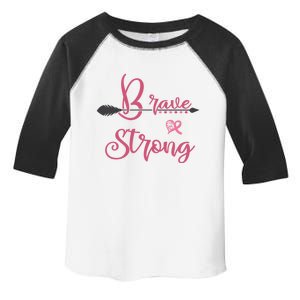 Brave And Strong Breast Cancer Survivor Pink Ribbon Gift Toddler Fine Jersey T-Shirt