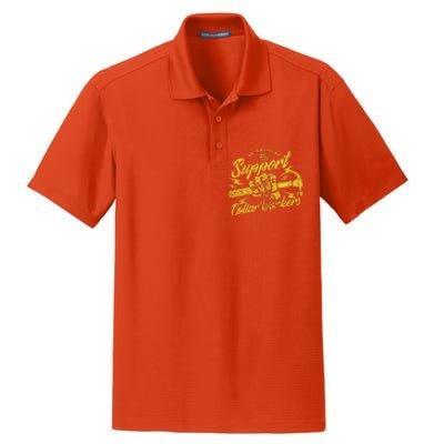 Be American Support Blue Collar Workers Dry Zone Grid Polo