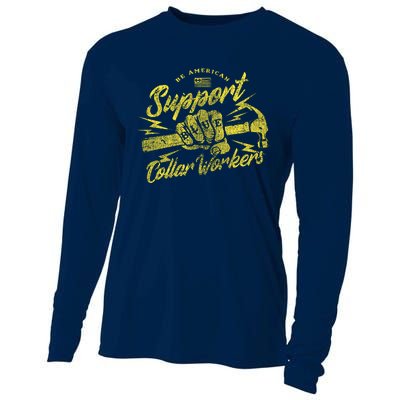 Be American Support Blue Collar Workers Cooling Performance Long Sleeve Crew