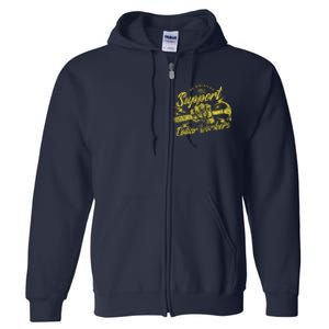 Be American Support Blue Collar Workers Full Zip Hoodie