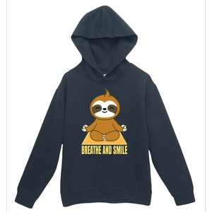 Breathe And Smile Meditating Sloth Lady 'S Yoga Namaste Gift Urban Pullover Hoodie