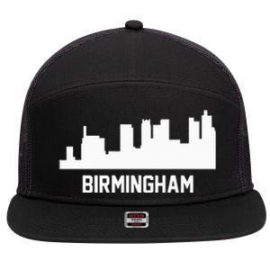 Birmingham Alabama Skyline Cityscape 7 Panel Mesh Trucker Snapback Hat