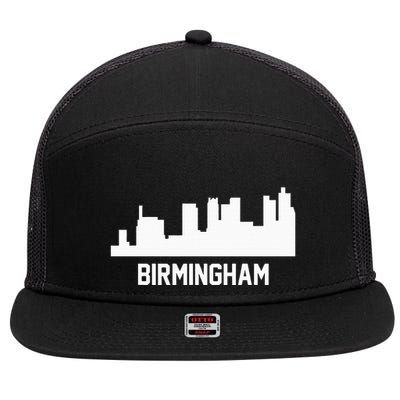Birmingham Alabama Skyline Cityscape 7 Panel Mesh Trucker Snapback Hat