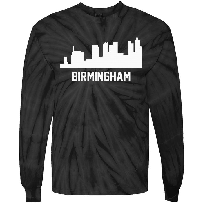 Birmingham Alabama Skyline Cityscape Tie-Dye Long Sleeve Shirt