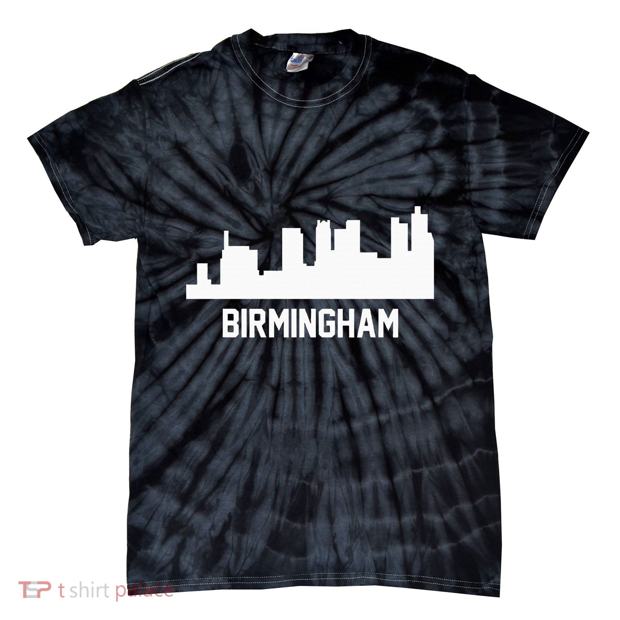 Birmingham Alabama Skyline Cityscape Tie-Dye T-Shirt