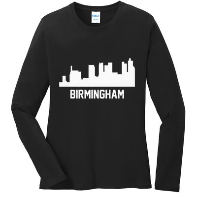 Birmingham Alabama Skyline Cityscape Ladies Long Sleeve Shirt