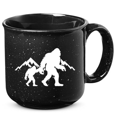 Bigfoot And Son Wild Outdoor Gift For Fathers Day 15oz Campfire Ceramic Mug