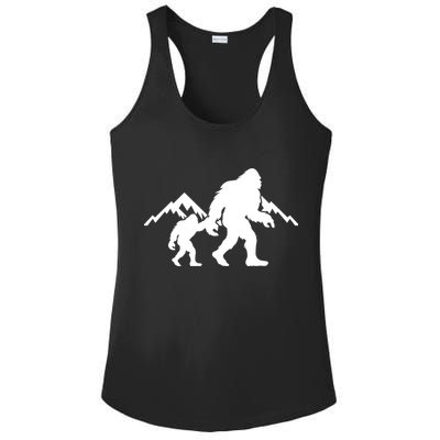 Bigfoot And Son Wild Outdoor Gift For Fathers Day Ladies PosiCharge Competitor Racerback Tank