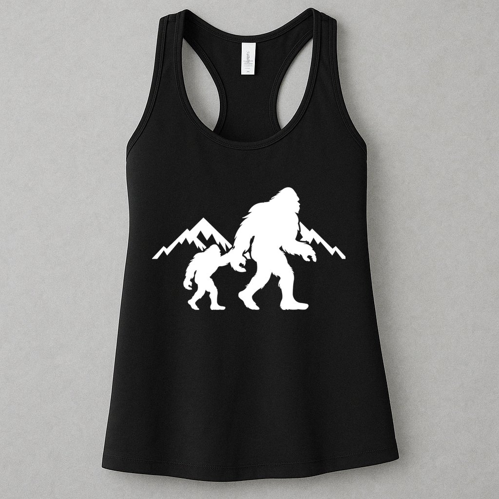 Bigfoot And Son Wild Outdoor Gift For Fathers Day Womens Tank Top