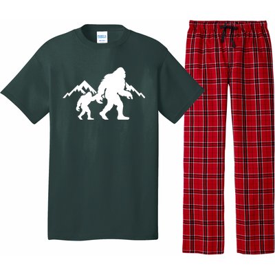 Bigfoot And Son Wild Outdoor Gift For Fathers Day Pajama Set