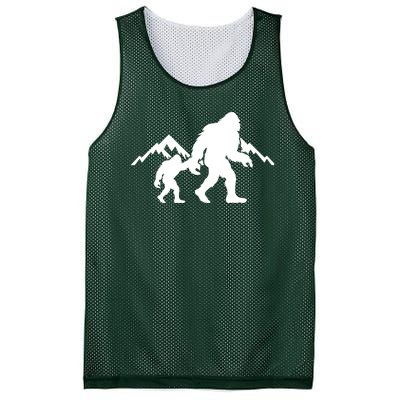 Bigfoot And Son Wild Outdoor Gift For Fathers Day Mesh Reversible Basketball Jersey Tank