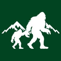 Bigfoot And Son Wild Outdoor Gift For Fathers Day Womens T-Shirt