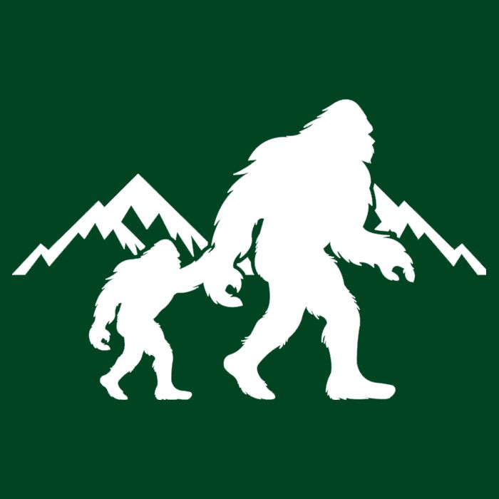 Bigfoot And Son Wild Outdoor Gift For Fathers Day Womens T-Shirt