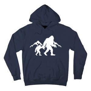 Bigfoot And Son Wild Outdoor Gift For Fathers Day Tall Hoodie