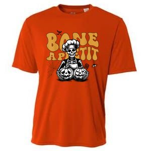 Bone Appetit Skeleton Chef Halloween Cooling Performance Crew T-Shirt