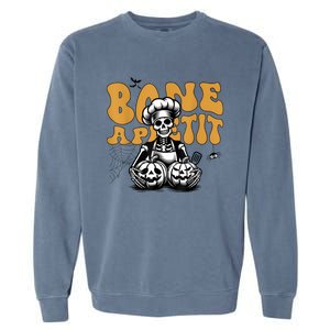 Bone Appetit Skeleton Chef Halloween Garment-Dyed Sweatshirt