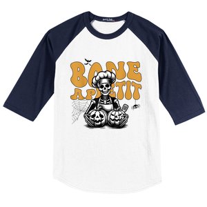 Bone Appetit Skeleton Chef Halloween Baseball Sleeve Shirt