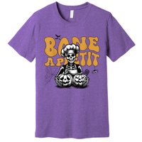 Bone Appetit Skeleton Chef Halloween Premium T-Shirt