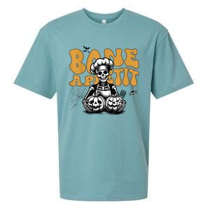 Bone Appetit Skeleton Chef Halloween Sueded Cloud Jersey T-Shirt