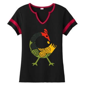 Bird Adinkra Symbol Ghana Sankofa Black History Ladies Halftime Notch Neck Tee