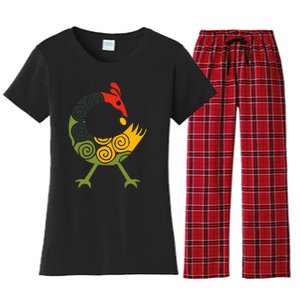 Bird Adinkra Symbol Ghana Sankofa Black History Women's Flannel Pajama Set