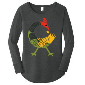 Bird Adinkra Symbol Ghana Sankofa Black History Women's Perfect Tri Tunic Long Sleeve Shirt