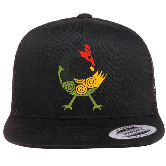 Bird Adinkra Symbol Ghana Sankofa Black History Flat Bill Trucker Hat