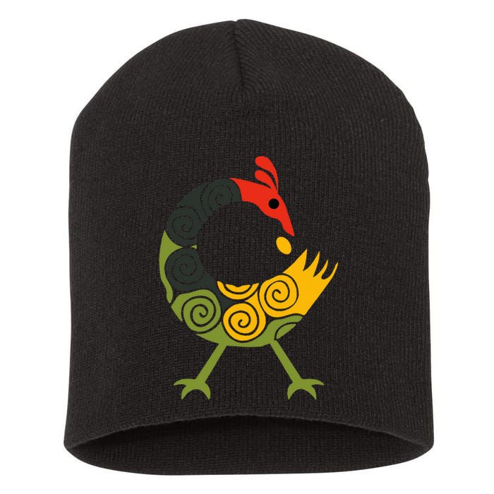 Bird Adinkra Symbol Ghana Sankofa Black History Short Acrylic Beanie