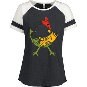 Bird Adinkra Symbol Ghana Sankofa Black History Enza Ladies Jersey Colorblock Tee