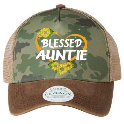 Blessed Auntie Sunflower Cool Gift Mothers Day Gift Legacy Tie Dye Trucker Hat