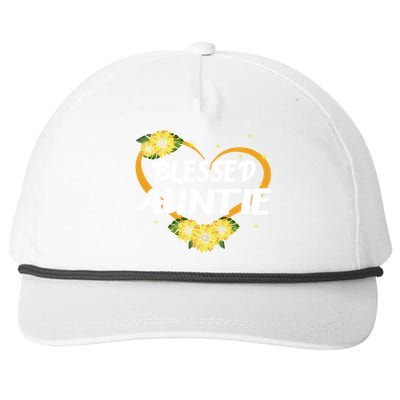 Blessed Auntie Sunflower Cool Gift Mothers Day Gift Snapback Five-Panel Rope Hat