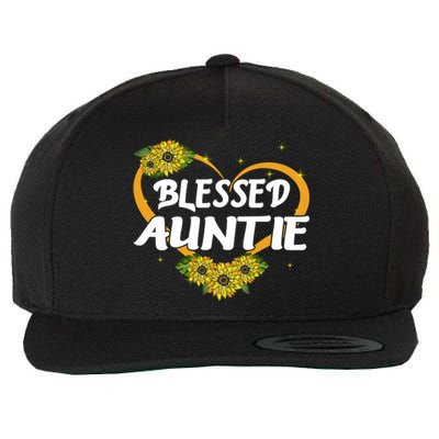 Blessed Auntie Sunflower Cool Gift Mothers Day Gift Wool Snapback Cap