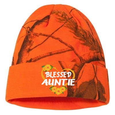 Blessed Auntie Sunflower Cool Gift Mothers Day Gift Kati Licensed 12" Camo Beanie