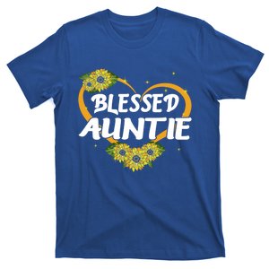 Blessed Auntie Sunflower Cool Gift Mothers Day Gift T-Shirt