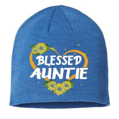 Blessed Auntie Sunflower Cool Gift Mothers Day Gift Sustainable Beanie