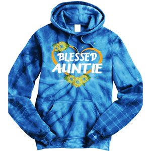 Blessed Auntie Sunflower Cool Gift Mothers Day Gift Tie Dye Hoodie