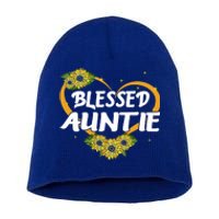 Blessed Auntie Sunflower Cool Gift Mothers Day Gift Short Acrylic Beanie