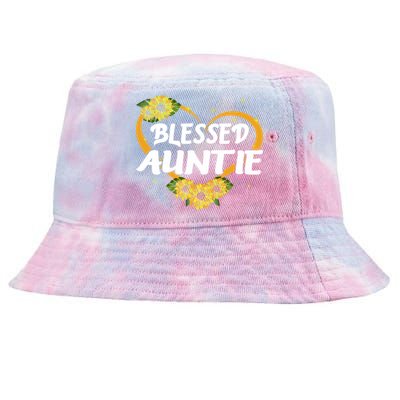 Blessed Auntie Sunflower Cool Gift Mothers Day Gift Tie-Dyed Bucket Hat