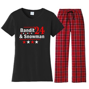 Bandit And Snowman 2024 Election Women's Flannel Pajama Set