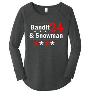 Bandit And Snowman 2024 Election Women's Perfect Tri Tunic Long Sleeve Shirt