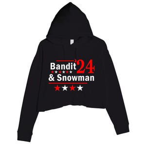 Bandit And Snowman 2024 Election Crop Fleece Hoodie