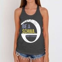 Be A Schwa DonT Stress Funny Phonics Speech Specialist Gift Women's Knotted Racerback Tank