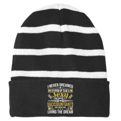 Be A Sexy Accountant Accounting Graduation Accountant Striped Beanie with Solid Band