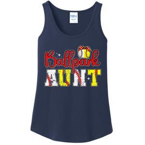 Ballpark Aunt Softball Baseball Aunt Ladies Essential Tank