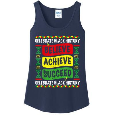 Believe Achieve Succeed Black History Month Proud African Ladies Essential Tank