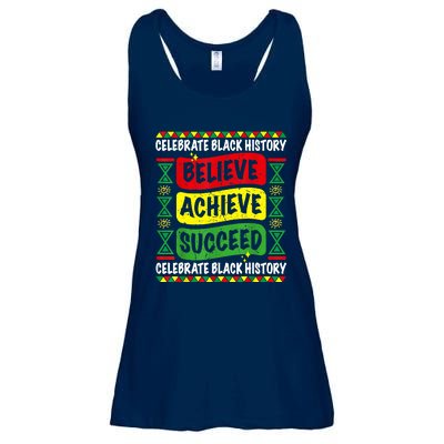 Believe Achieve Succeed Black History Month Proud African Ladies Essential Flowy Tank