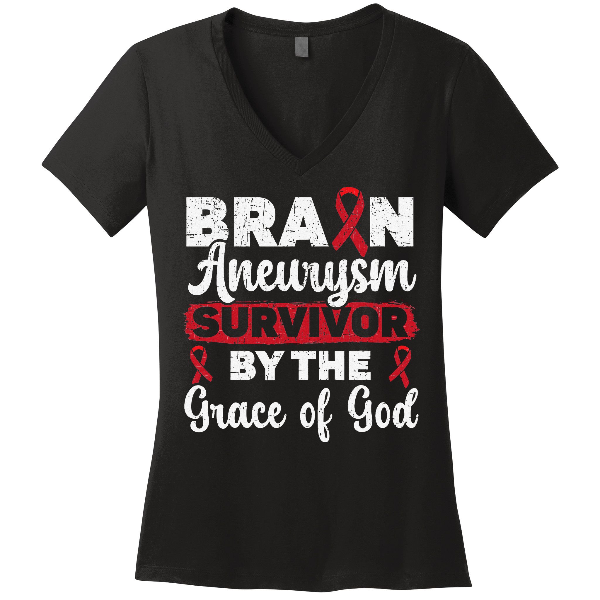 Brain Aneurysm Survivor Medical Condition Aneurysm Awareness Women's V-Neck T-Shirt