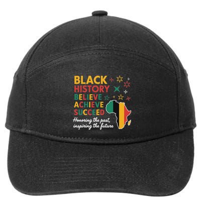 Believe Achieve Succeed Melanin African 7-Panel Snapback Hat