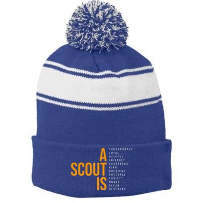 Bsa A Scout Is Stripe Pom Pom Beanie